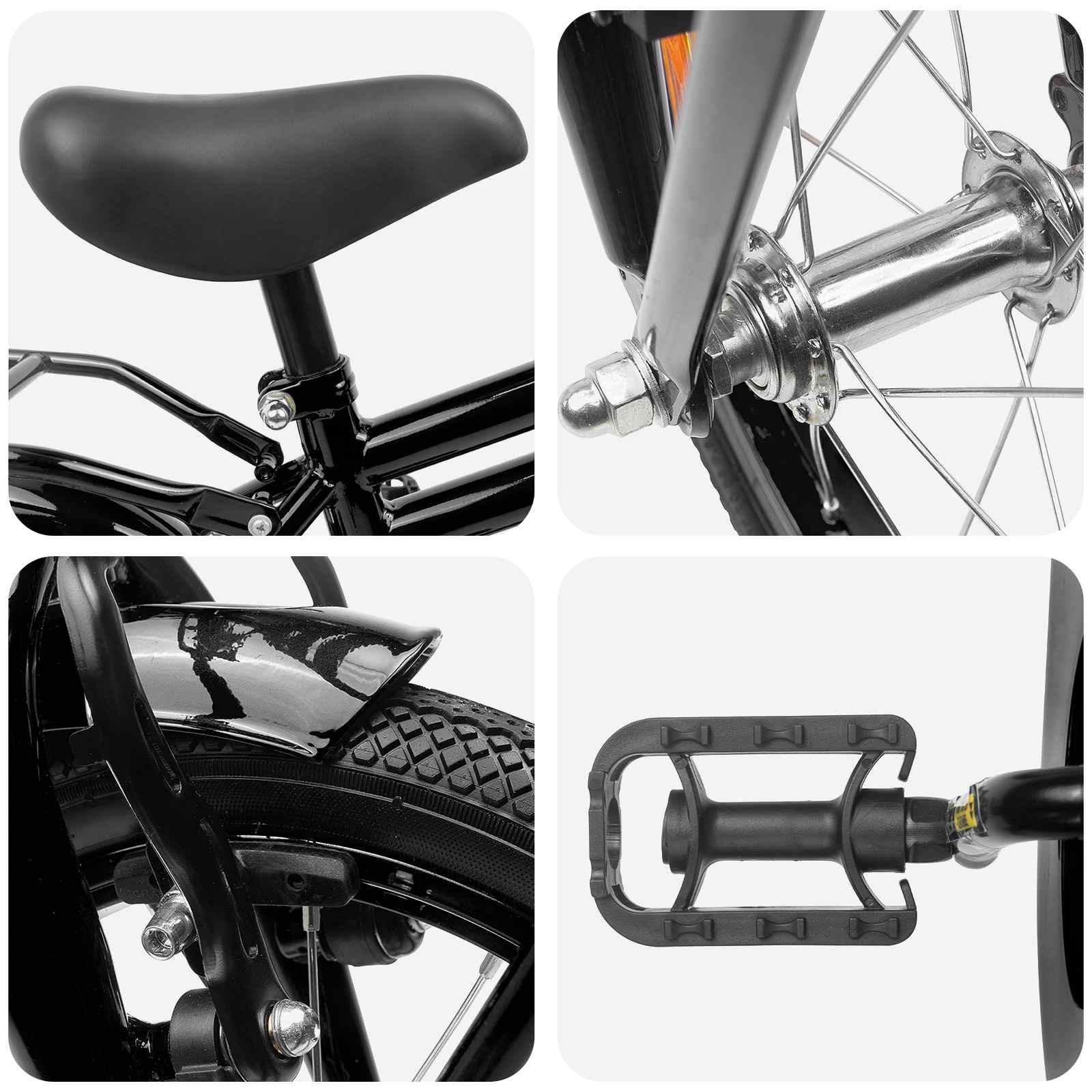 Børnecykel 12 tommer til 2-4 år gamle Sort