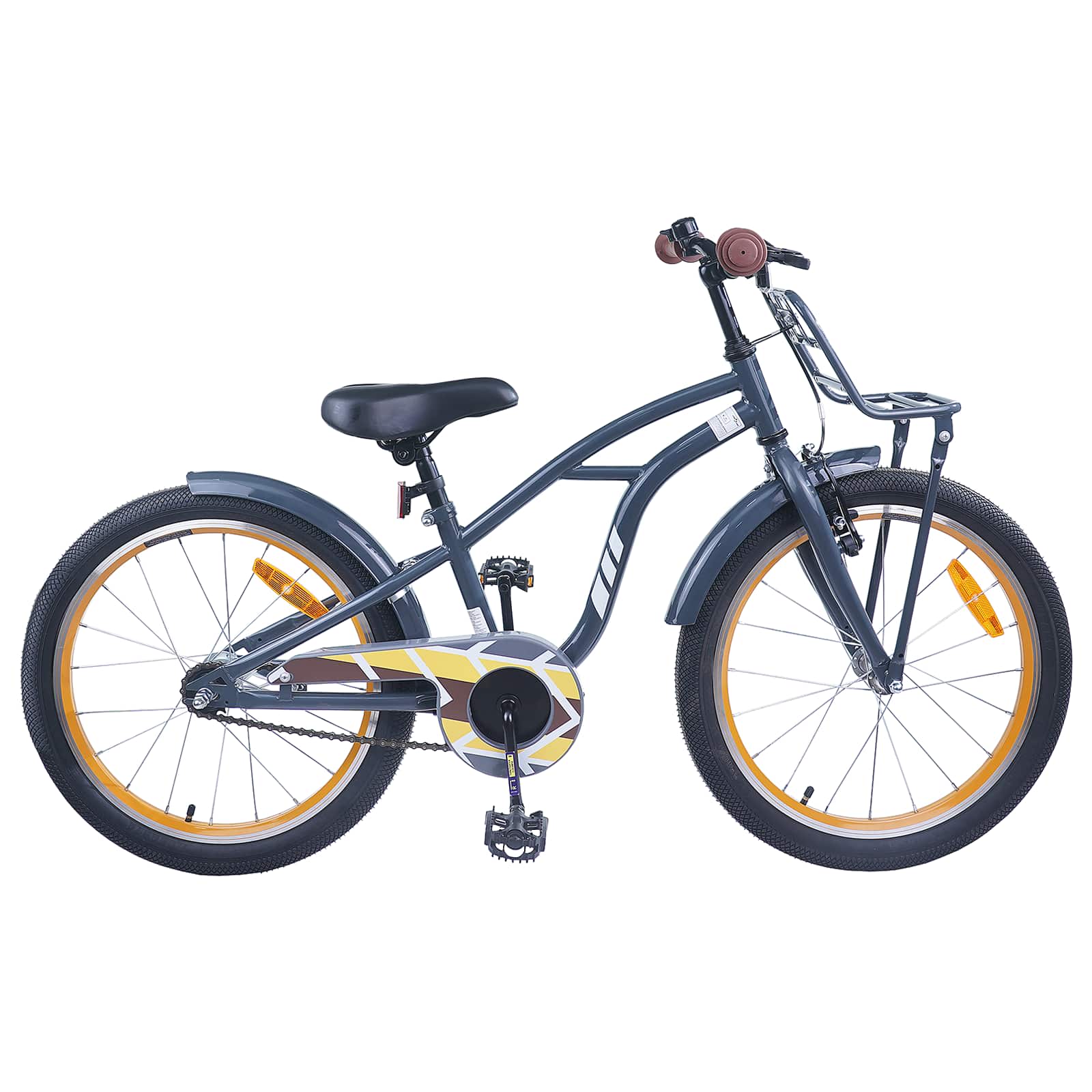 Børnecykel 18 tommer til 5-7 år gammel Mørkegrå
