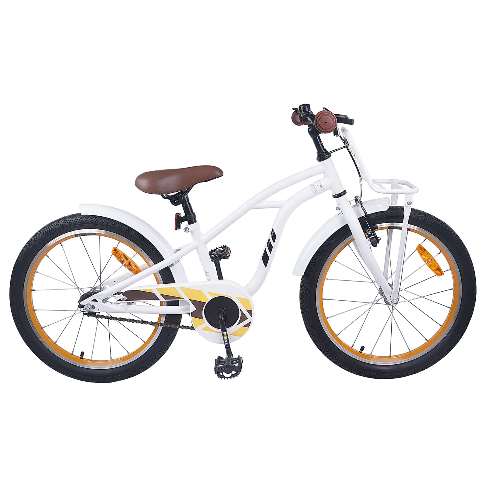 Børnecykel 18 tommer til 5-7 år gammel Hvid