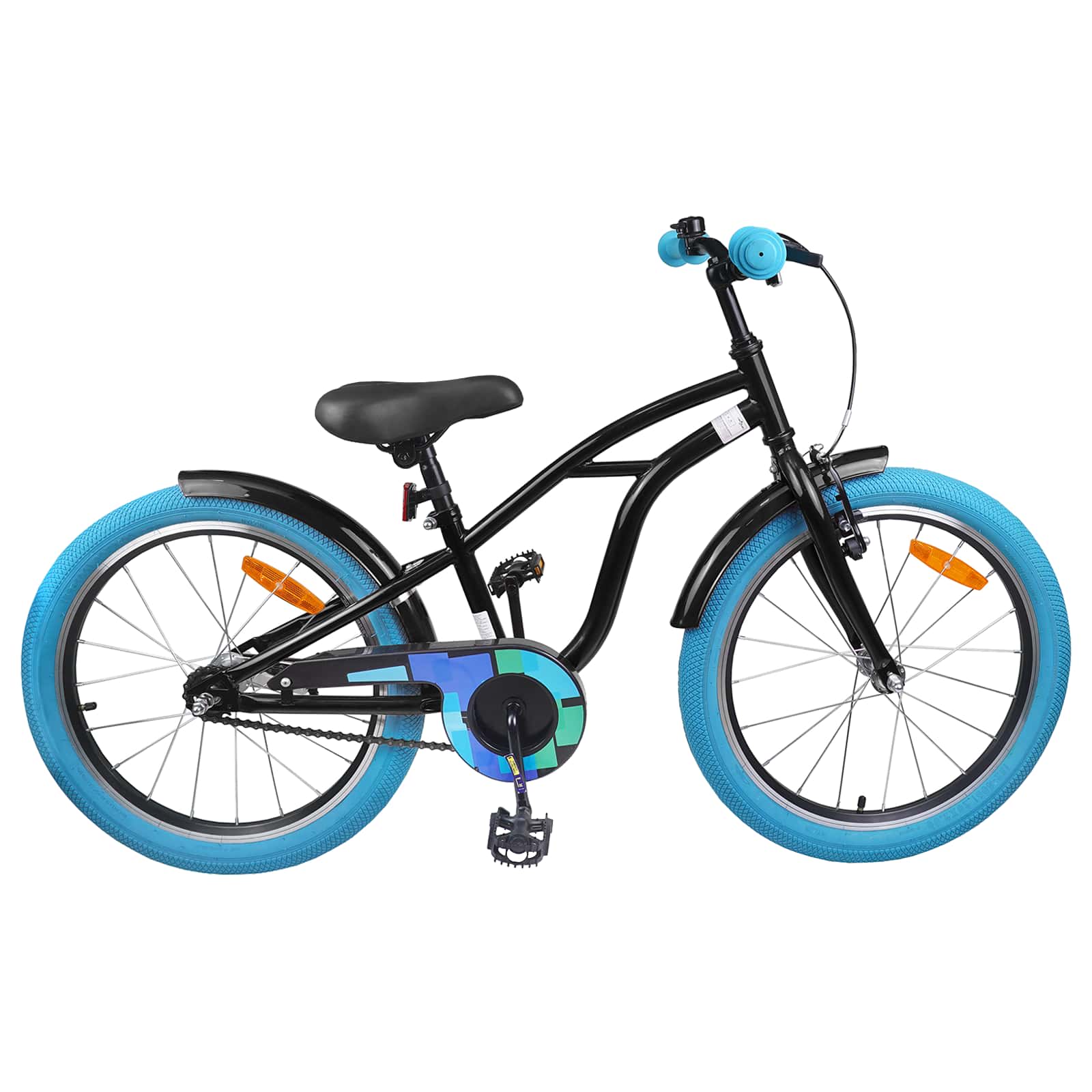 Børnecykel 22 tommer til 7-12 år gammel Sort