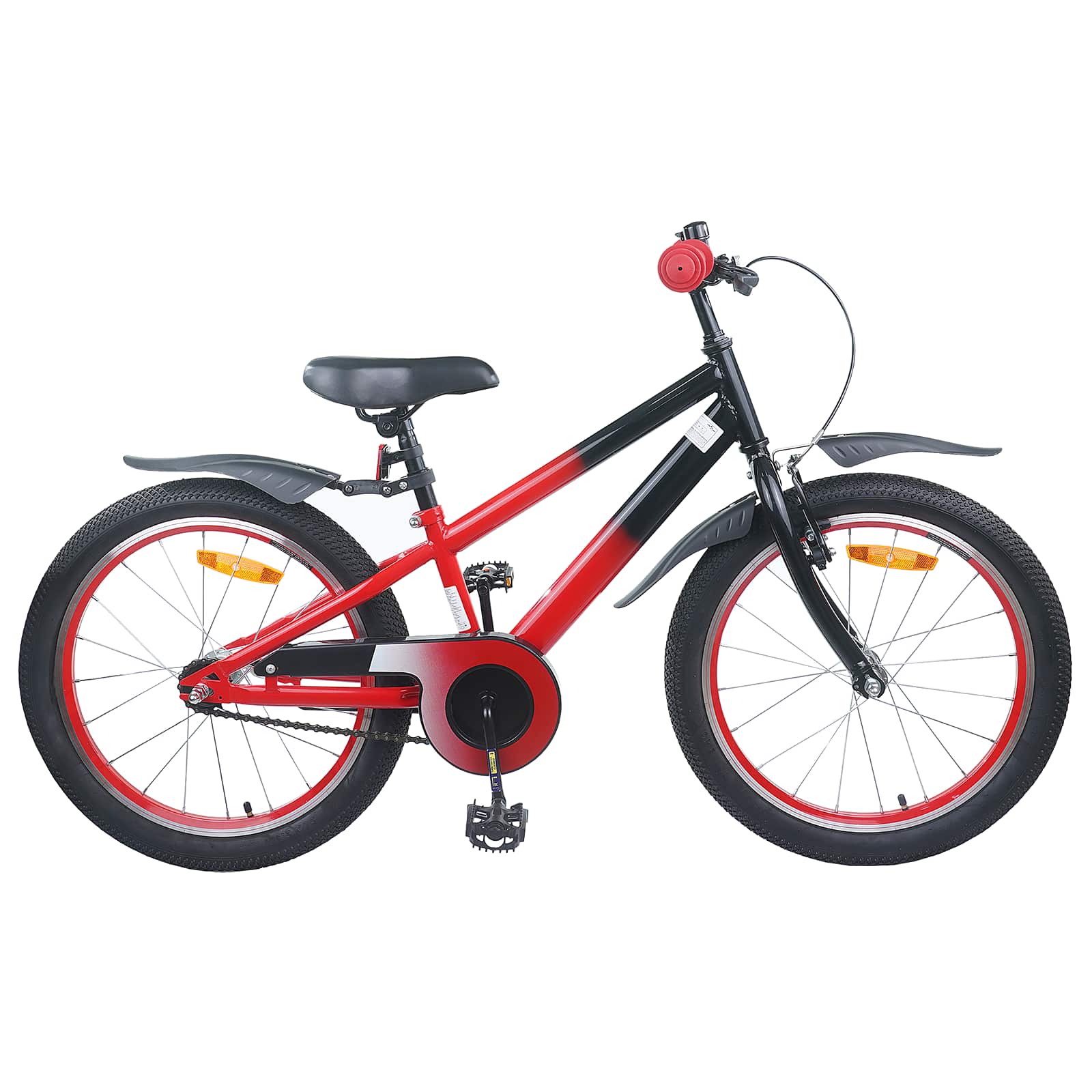Børnecykel 18 tommer til 5-7 år gammel Rød Sort