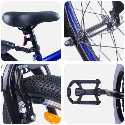 Børnecykel 20 tommer til børn i alderen 6-11 år Blå Sort