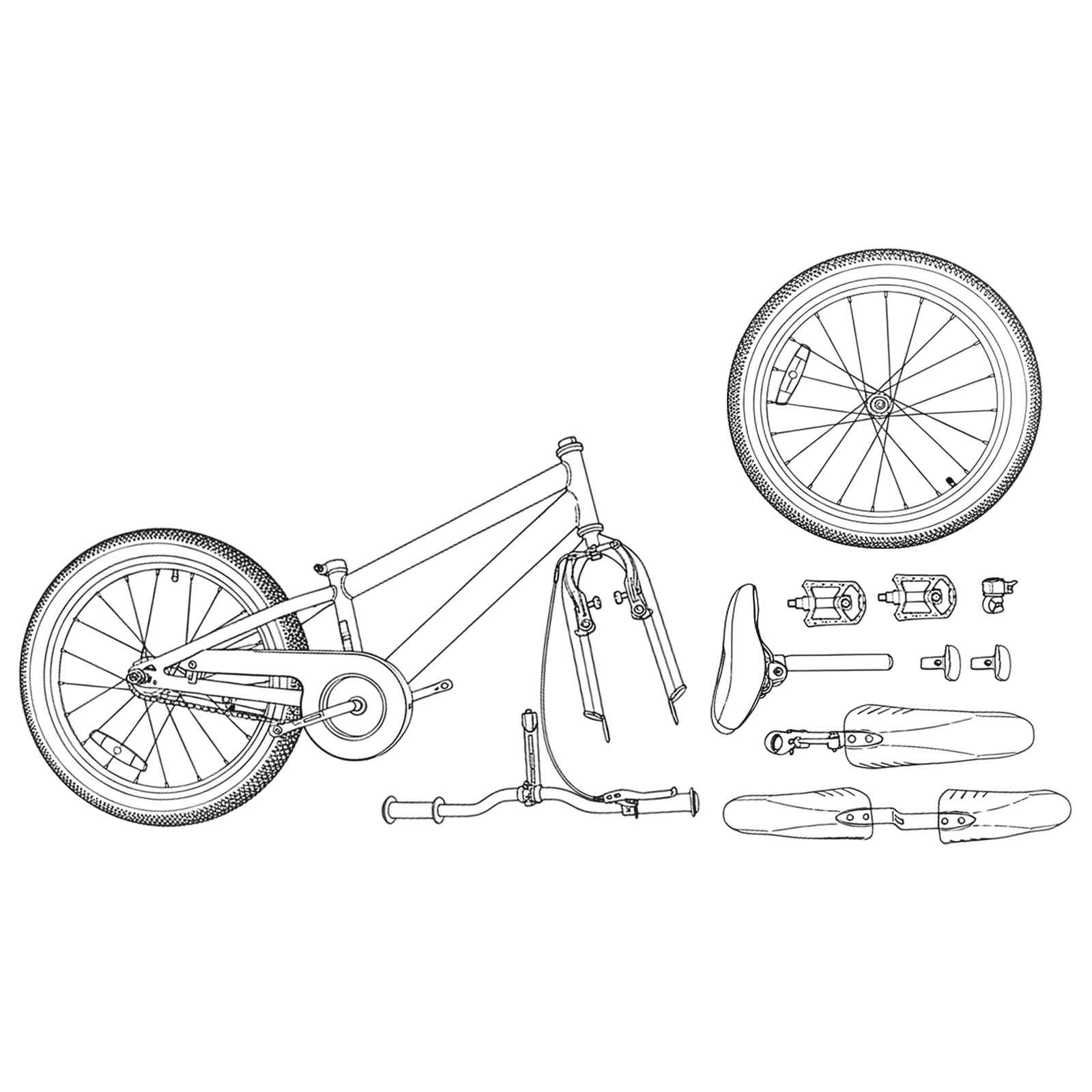 Børnecykel 20 tommer til børn i alderen 6-11 år Sort