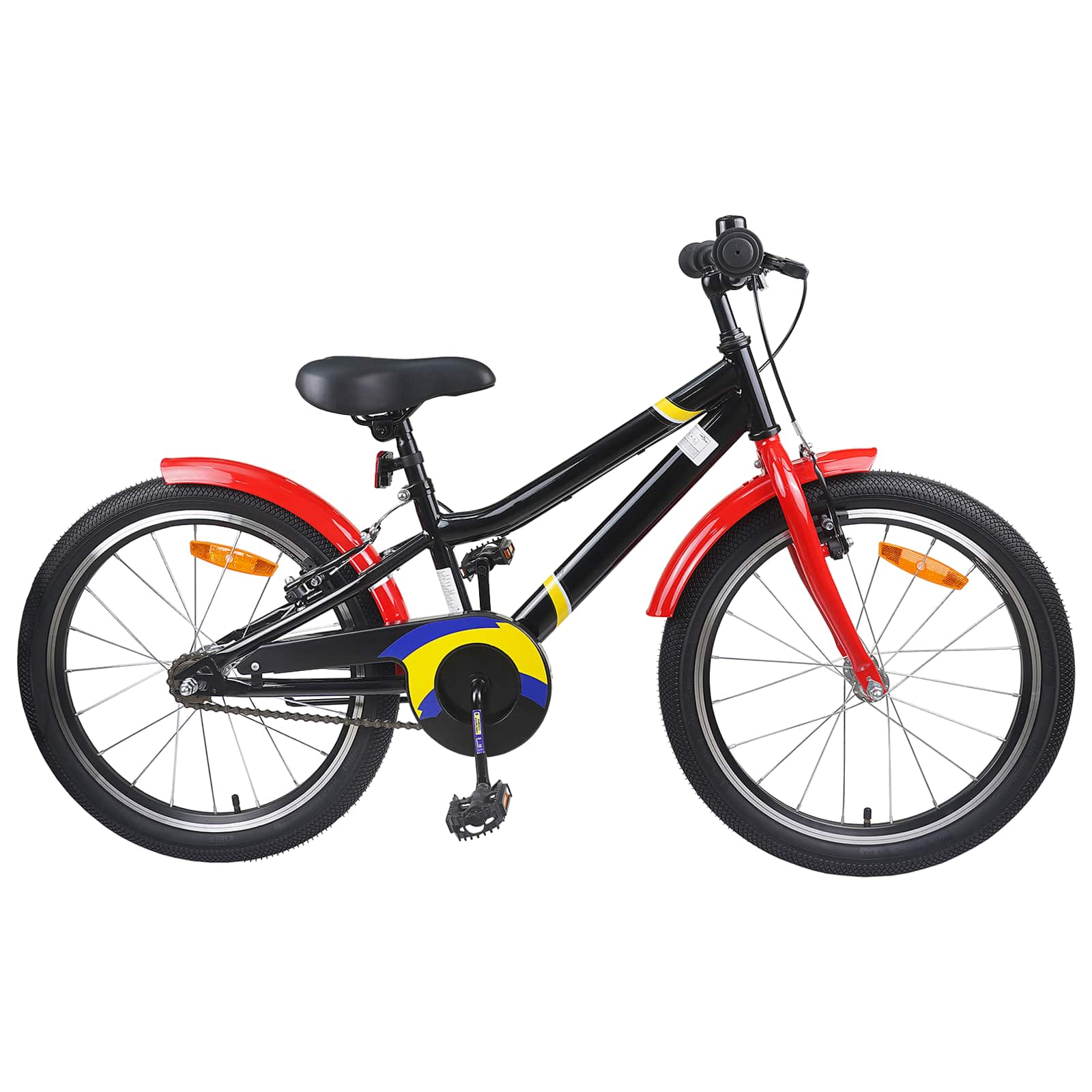 Børnecykel 18 tommer til 5-7 år gammel Sort rød