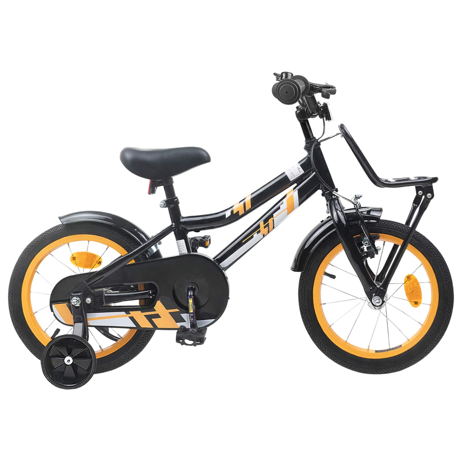 Børnecykel 14 tommer anbefalet til 3-5 år gammel Orange og Sort