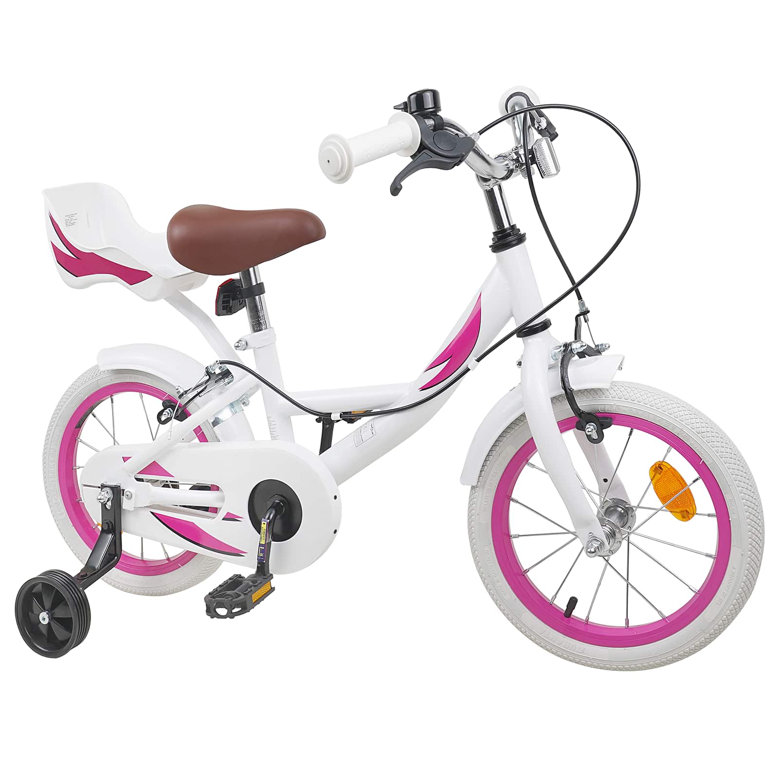 Børnecykel 14 tommer anbefalet til 3-5 år gammel Hvid