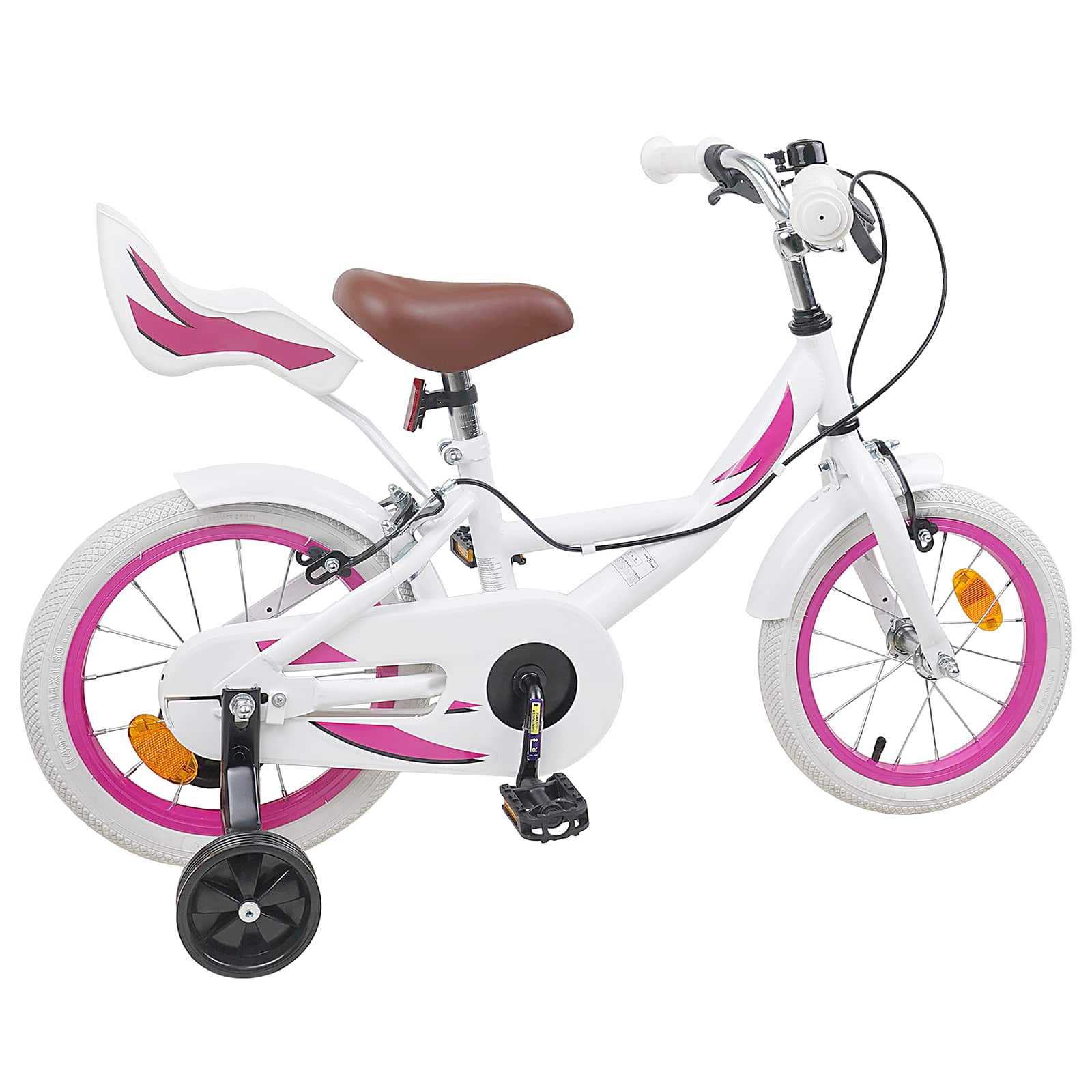 Børnecykel 14 tommer anbefalet til 3-5 år gammel Hvid