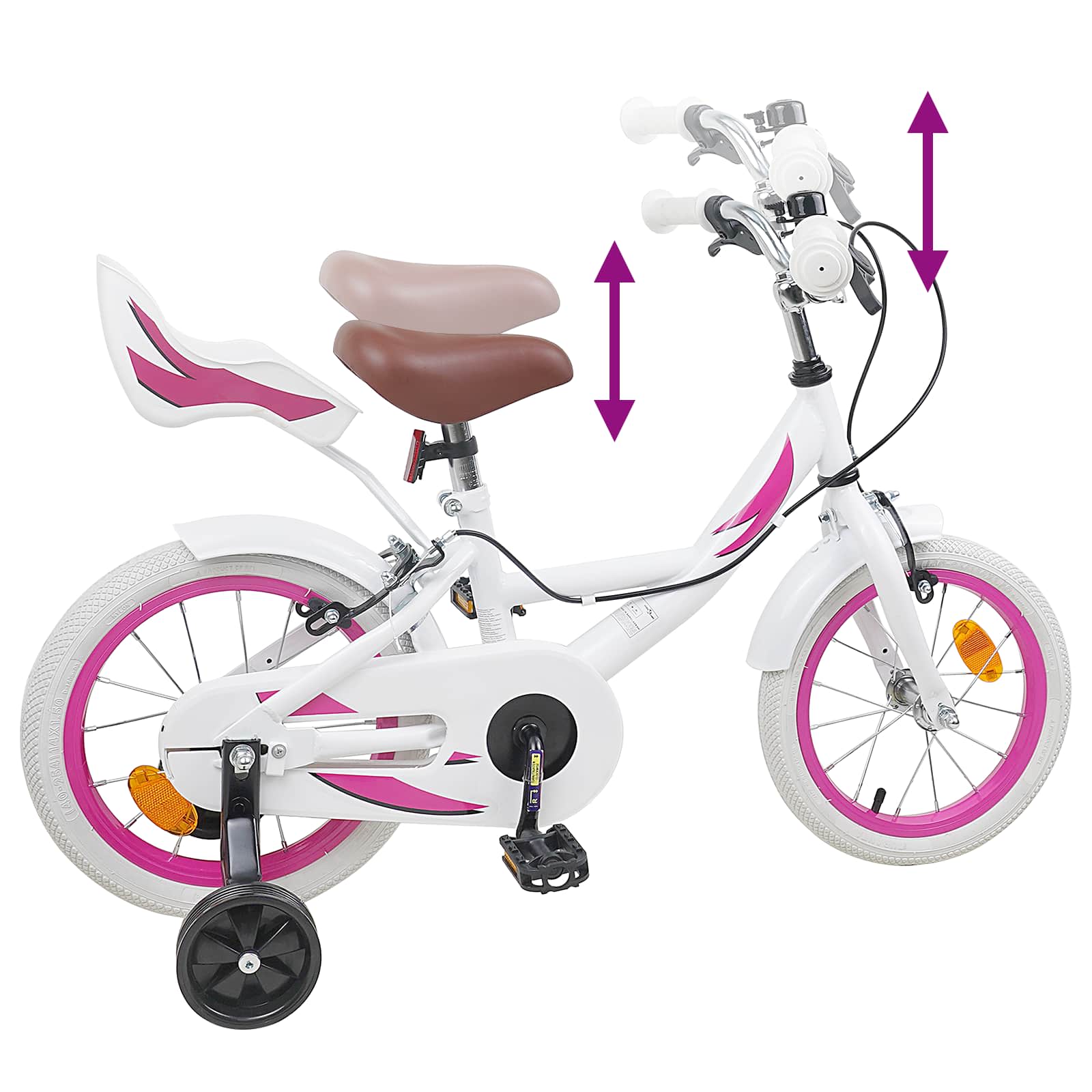 Børnecykel 14 tommer anbefalet til 3-5 år gammel Hvid