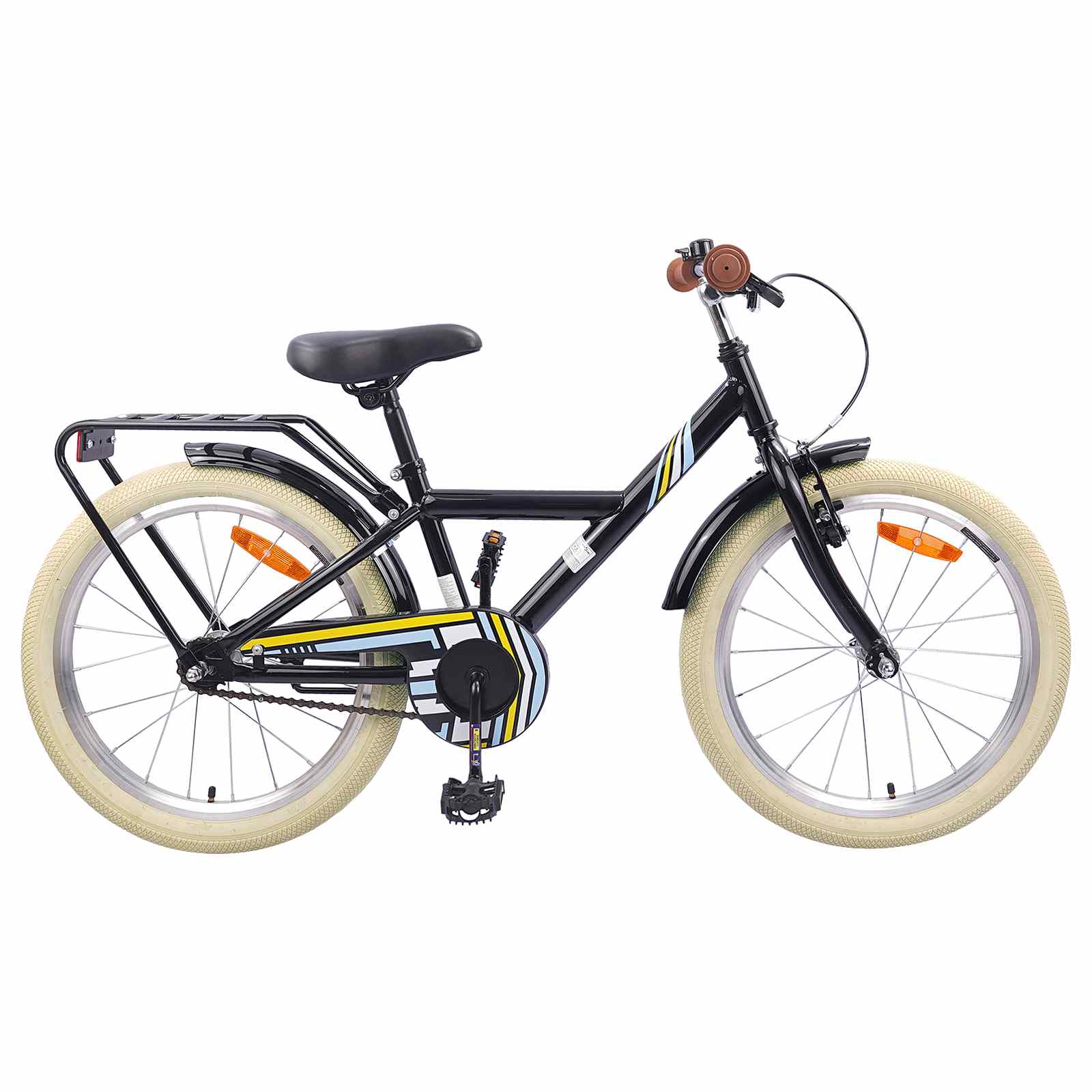 Børnecykel 20 tommer til børn i alderen 6-11 år Sort