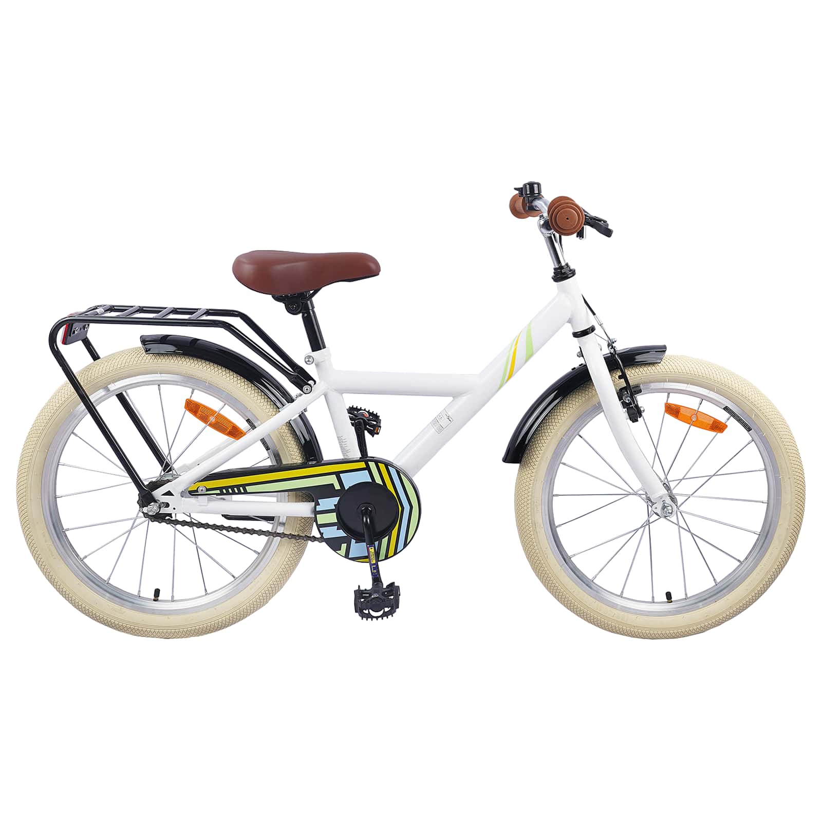 Børnecykel 18 tommer til 5-7 år gammel Hvid