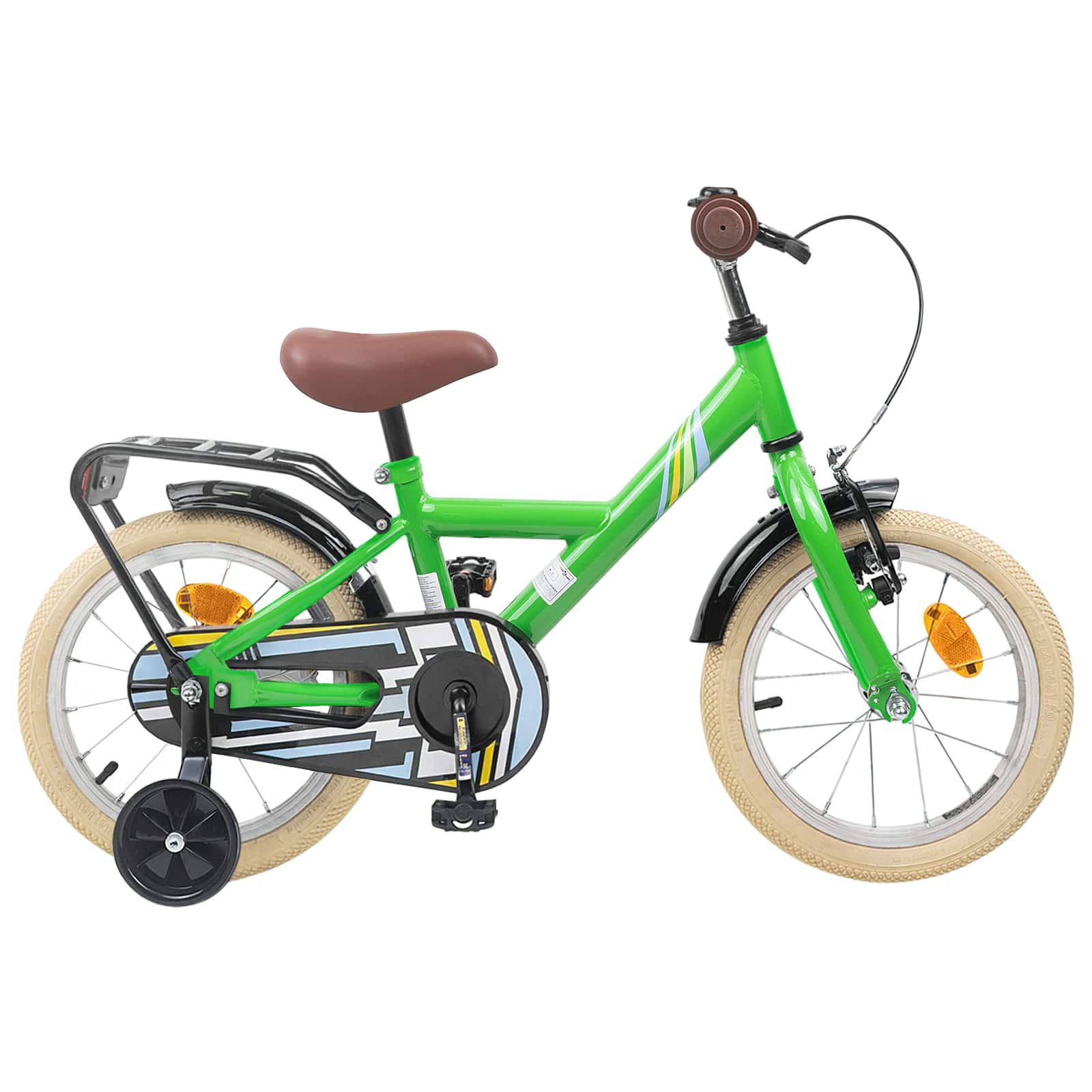 Børnecykel 16 tommer til 4-6 år gamle Grøn