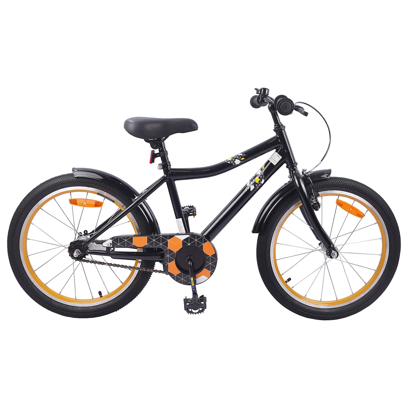 Børnecykel 18 tommer til 5-7 år gammel Sort