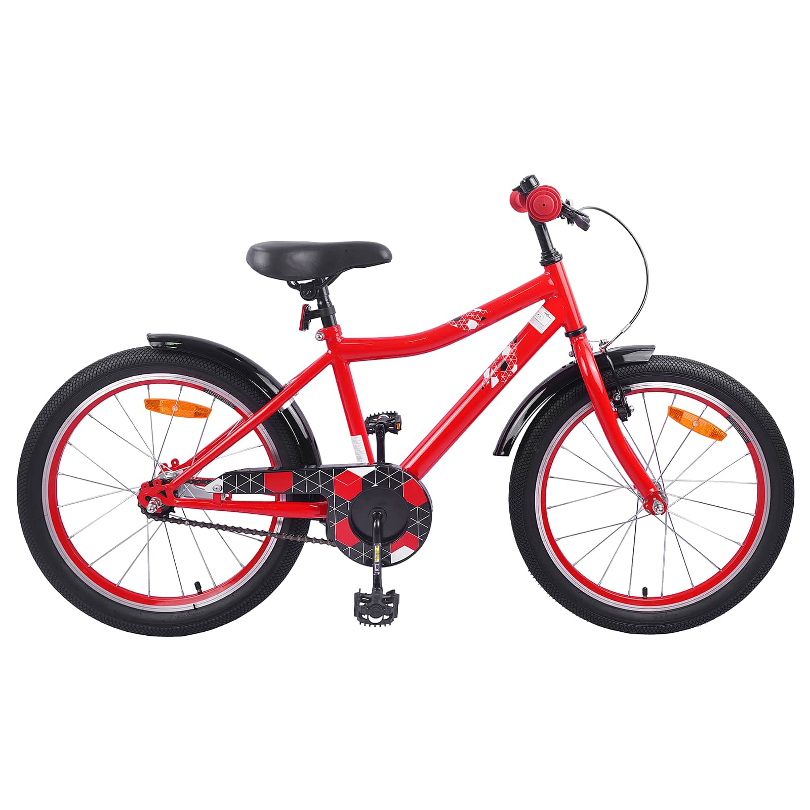 Børnecykel 18 tommer til 5-7 år gammel Rød