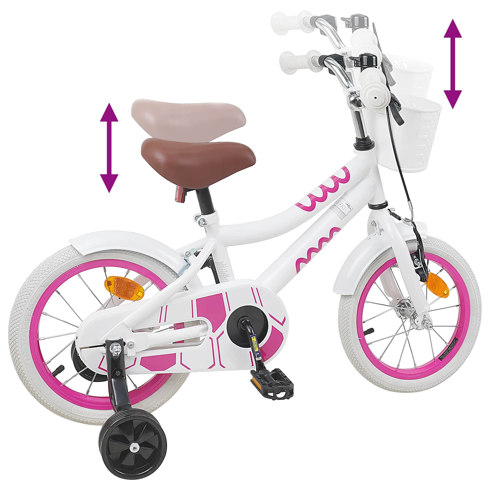 Børnecykel 12 tommer til 2-4 år gamle Hvid