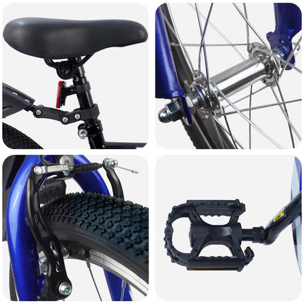 Børnecykel 20 tommer til børn i alderen 6-11 år Sort