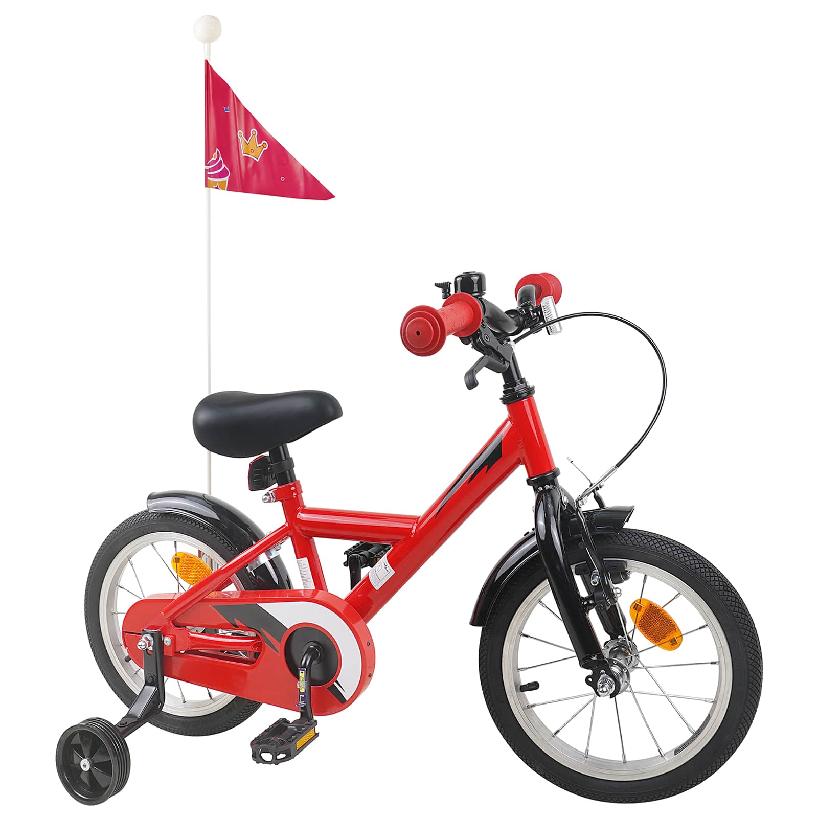 Børnecykel 14 tommer anbefalet til 3-5 år gammel Rød