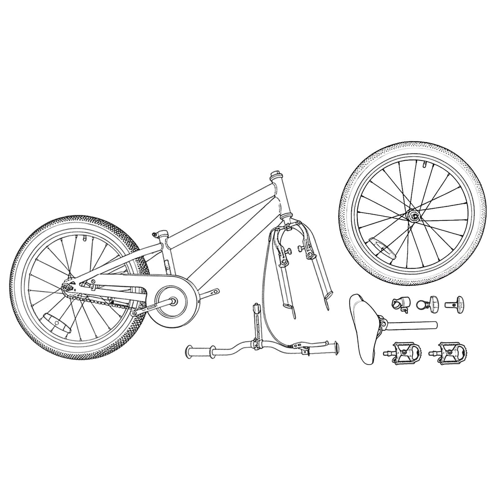 BMX Cykel 16 tommer til 5-8 år gamle Hvid