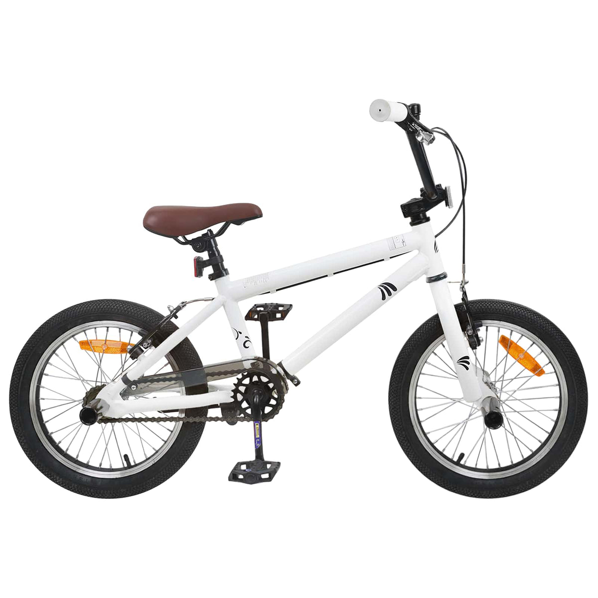 BMX cykel 16" til børn 5-8 år - hvid, justerbart styr og sæde