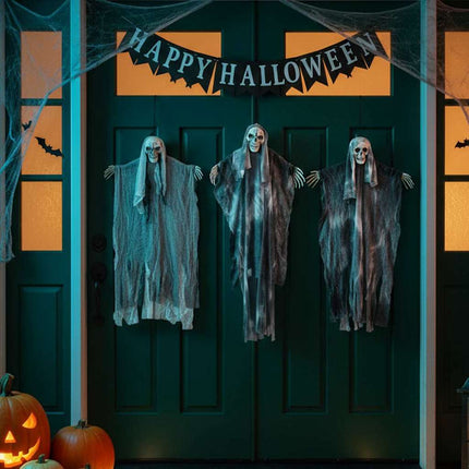 Halloween Hængende Spøgelse 3 pcs Sort 66 x 110 cm Polyester