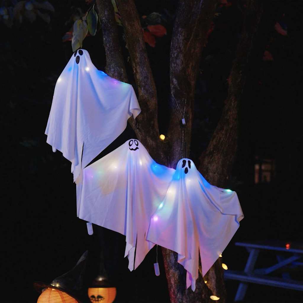 Halloween Hængende Spøgelse 3 pcs Hvid 52 x 62 cm Polyester