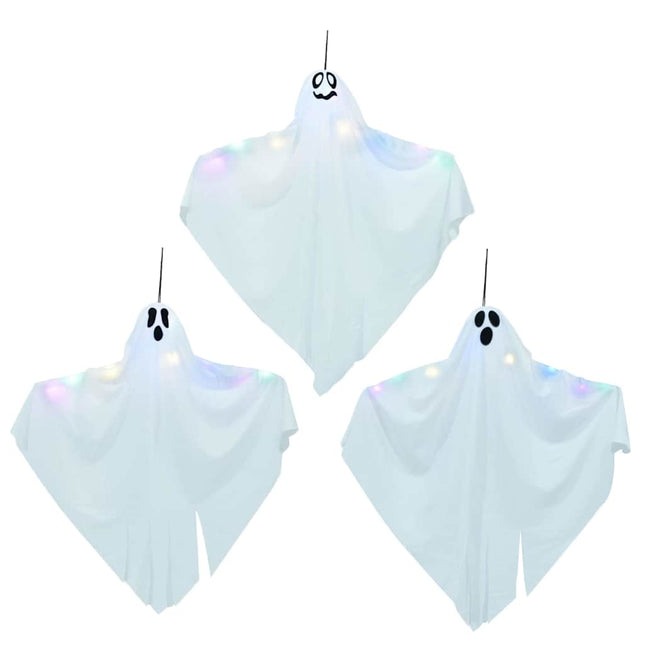 Halloween Hængende Spøgelse 3 pcs Hvid 52 x 62 cm Polyester