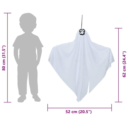 Halloween Hængende Spøgelse 3 pcs Hvid 52 x 62 cm Polyester