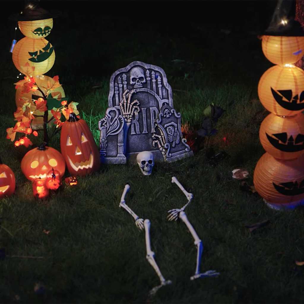 Halloween Skelet med Jordspidser Hvid 45,5 x 13 cm Polypropylen