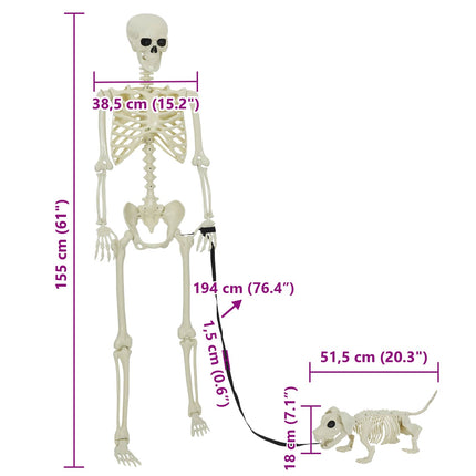 Halloween Dekoration Skelet 2 pcs Hvid Polypropylen