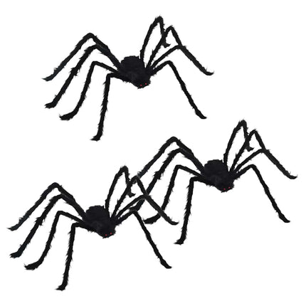 Halloween Edderkop Dekoration 3 pcs Sort 150 cm
