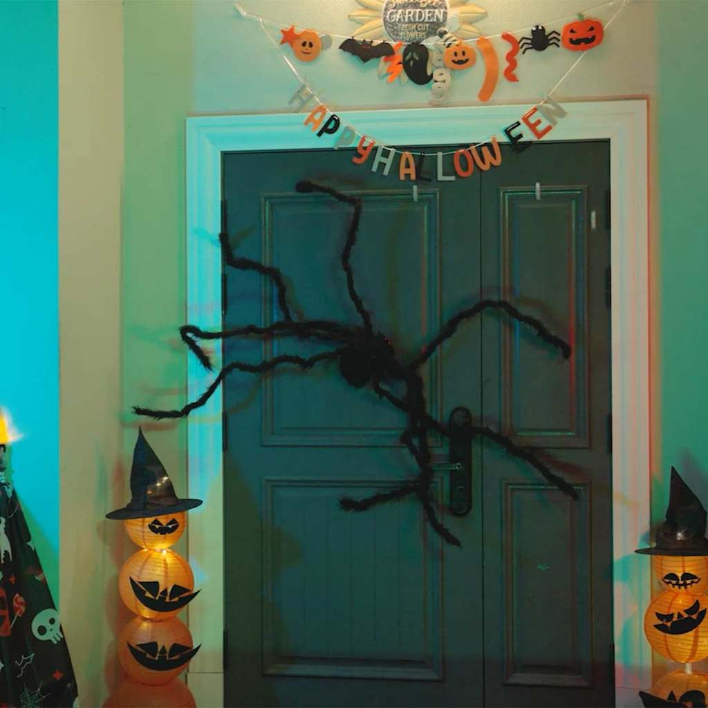 Halloween Edderkop Dekoration 6 pcs Sort 75 cm