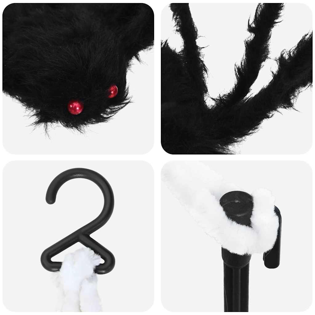 Halloween edderkoppedekoration med spidser 2 pcs Sort og hvid