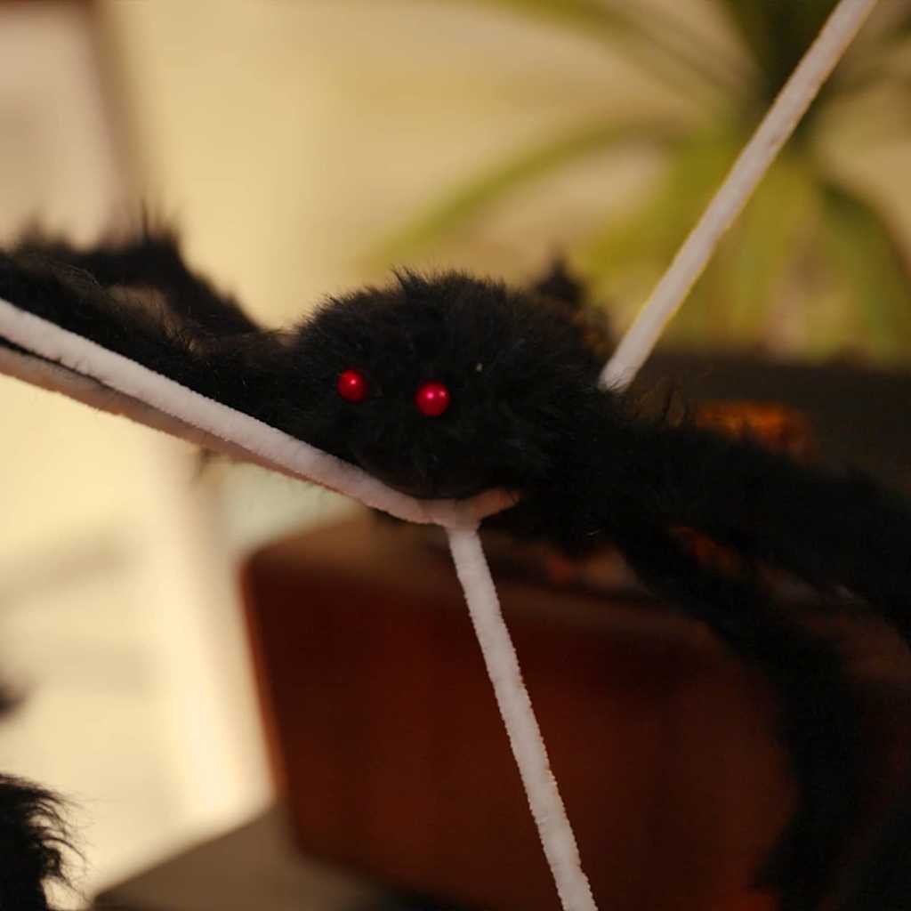 Halloween edderkoppedekoration med spidser 2 pcs Sort og hvid