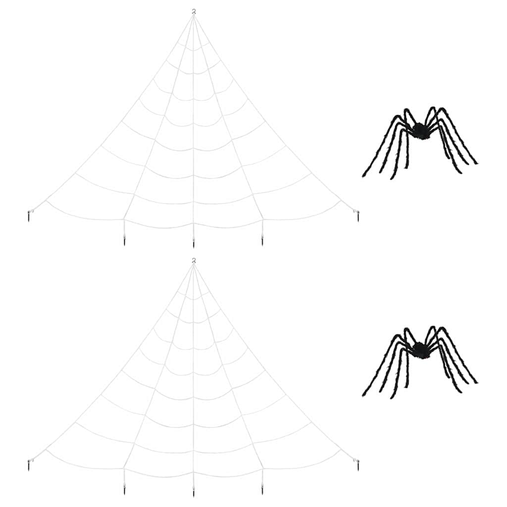 Halloween edderkoppedekoration med spidser 2 pcs Sort og hvid