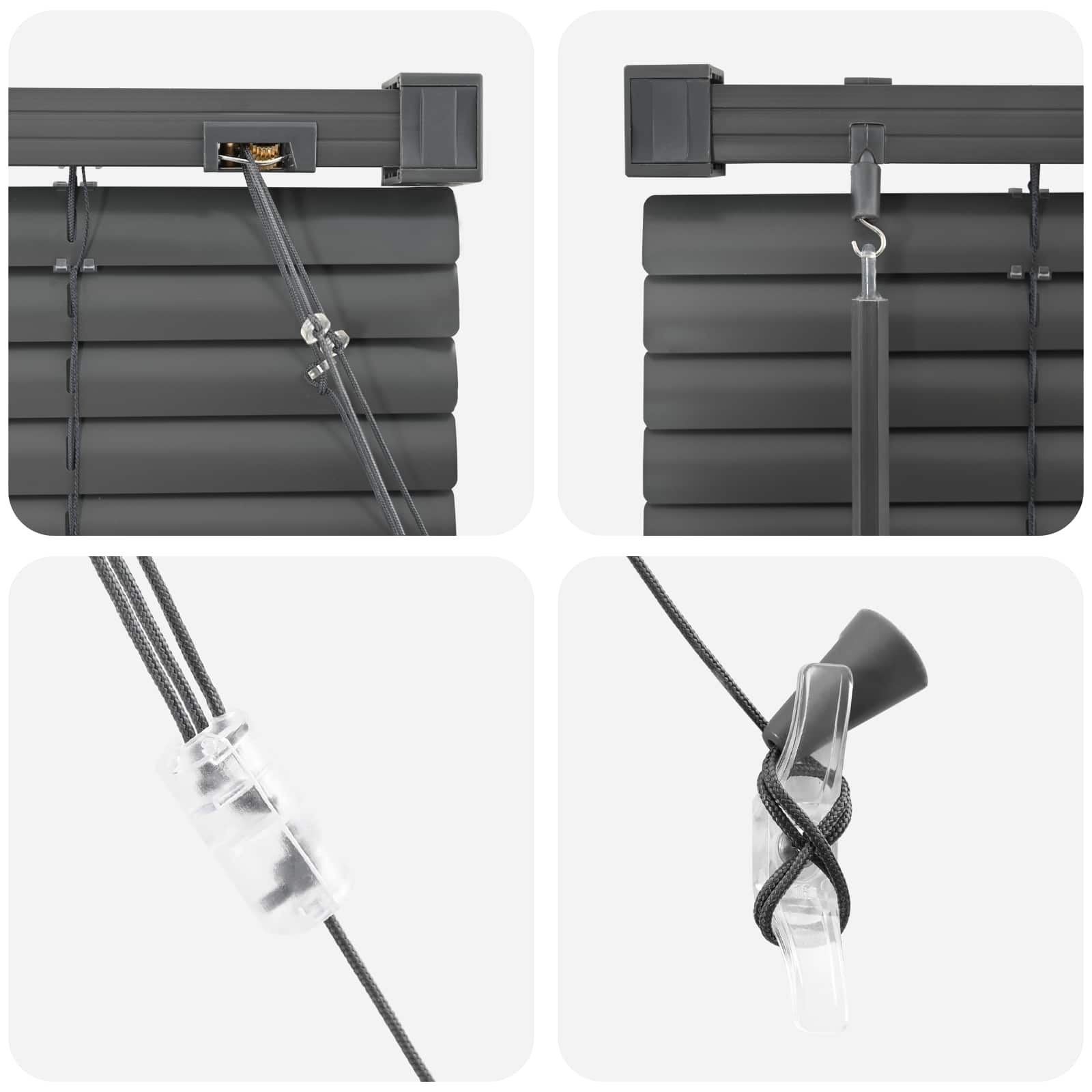 Persienner Indstillelig Sølvgrå 213 x 50 cm PVC