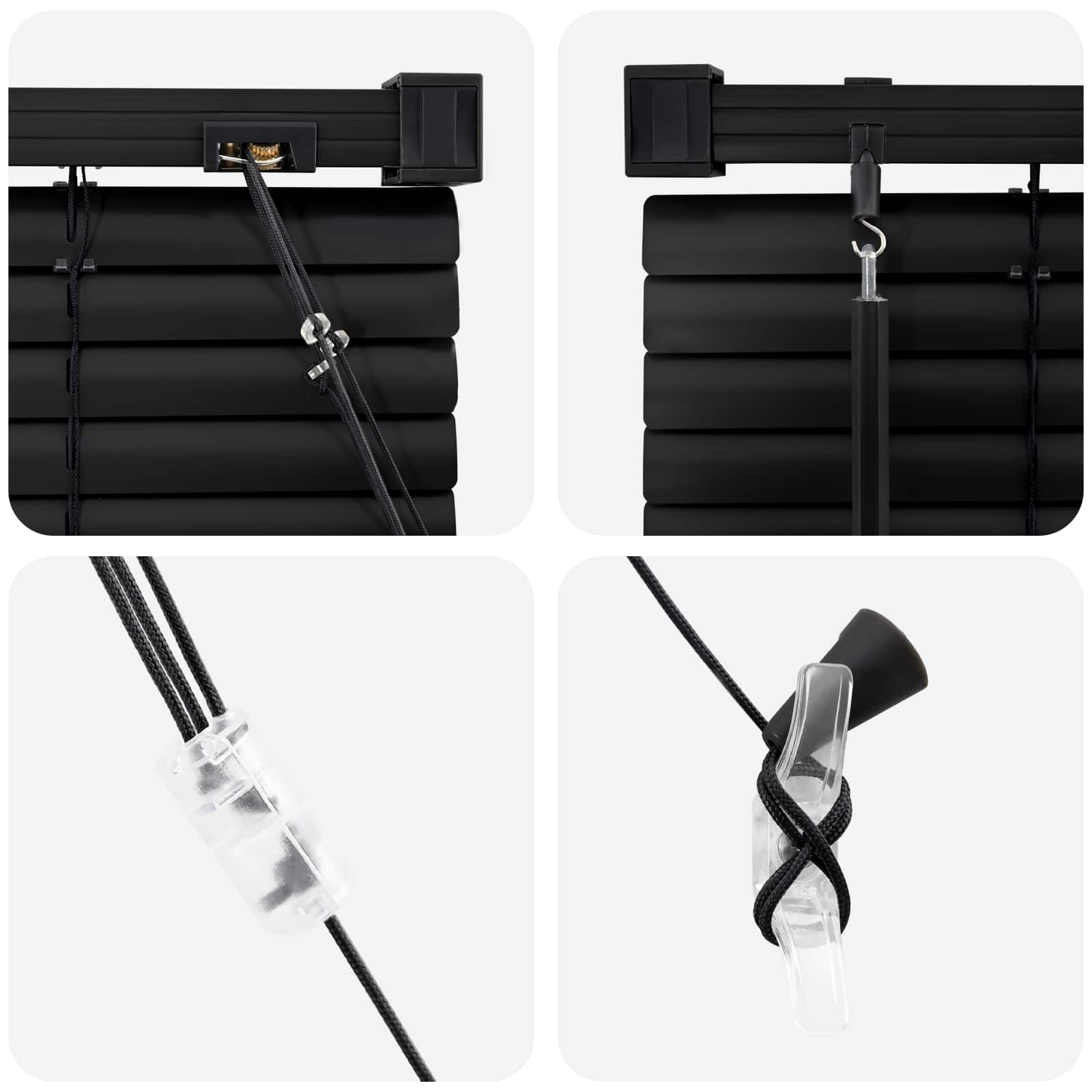 Persienner Indstillelig Sort 150 x 50 cm PVC