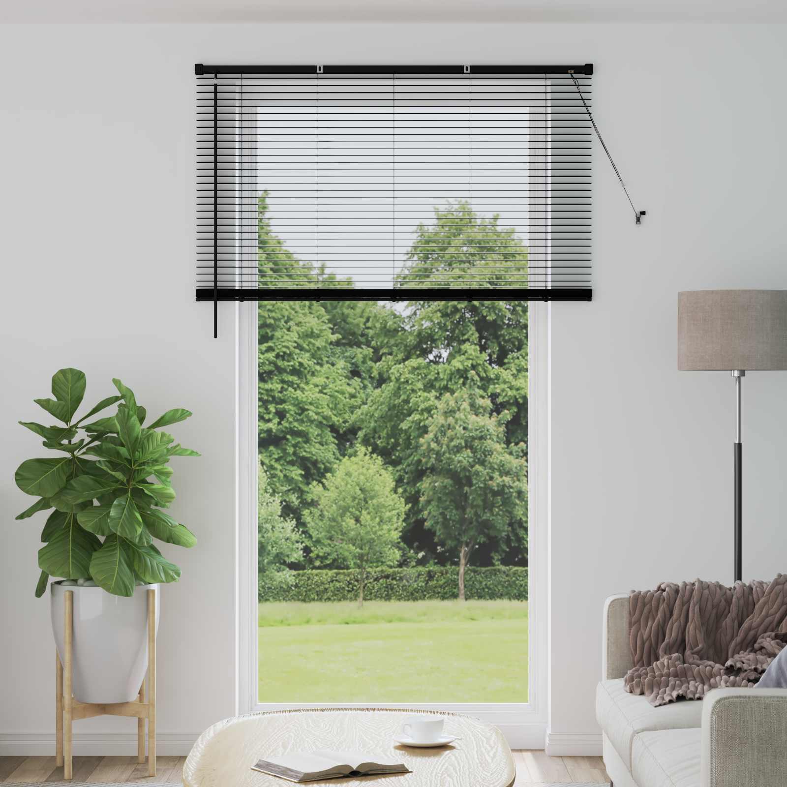 Persienner Sort 213 x 130 cm 25 mm PVC