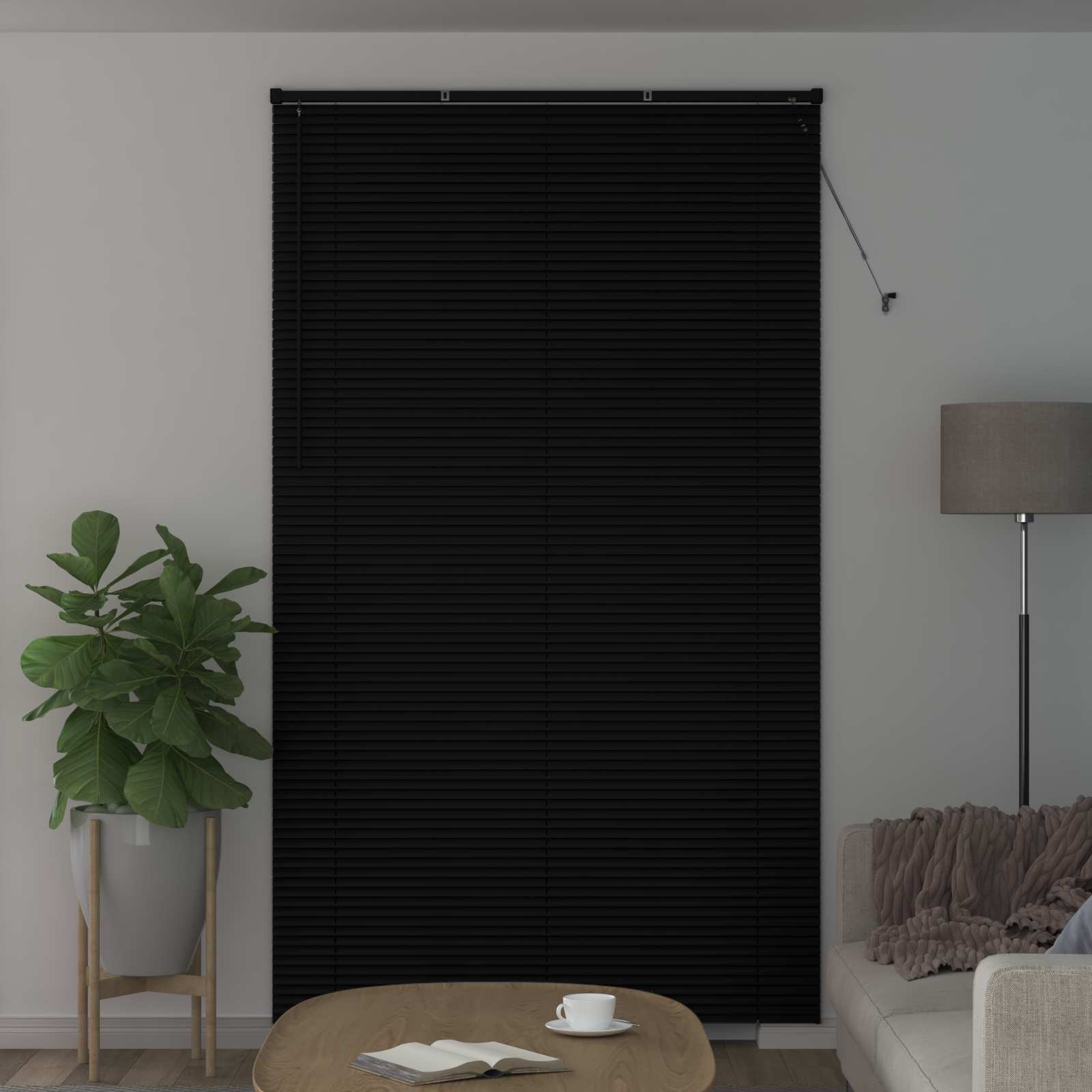 Persienner Sort 213 x 130 cm 25 mm PVC
