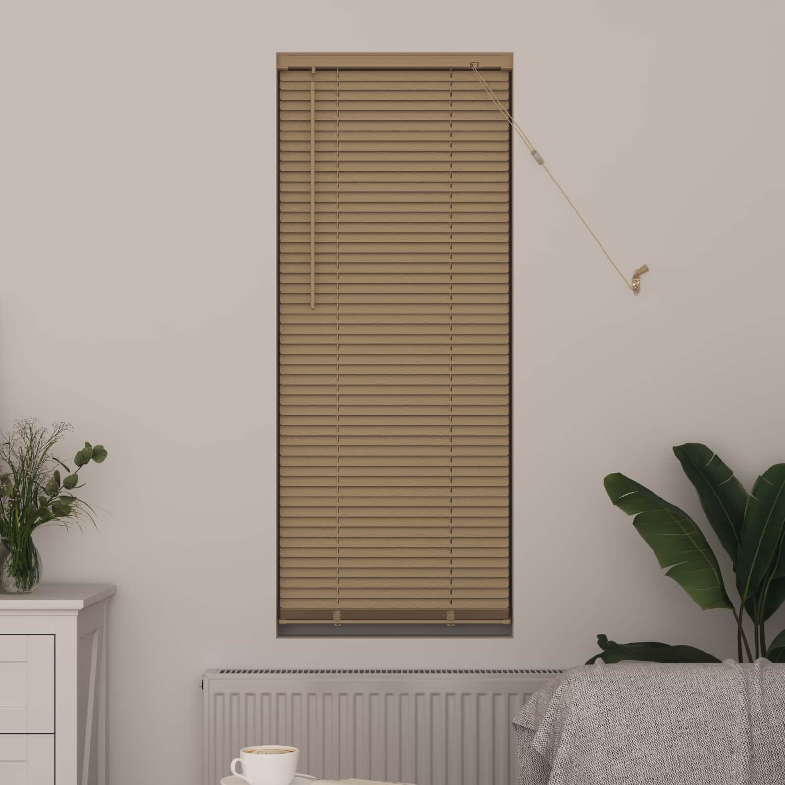 Persienner Lys Brun med Mønster 150 x 60 cm 25 mm PVC