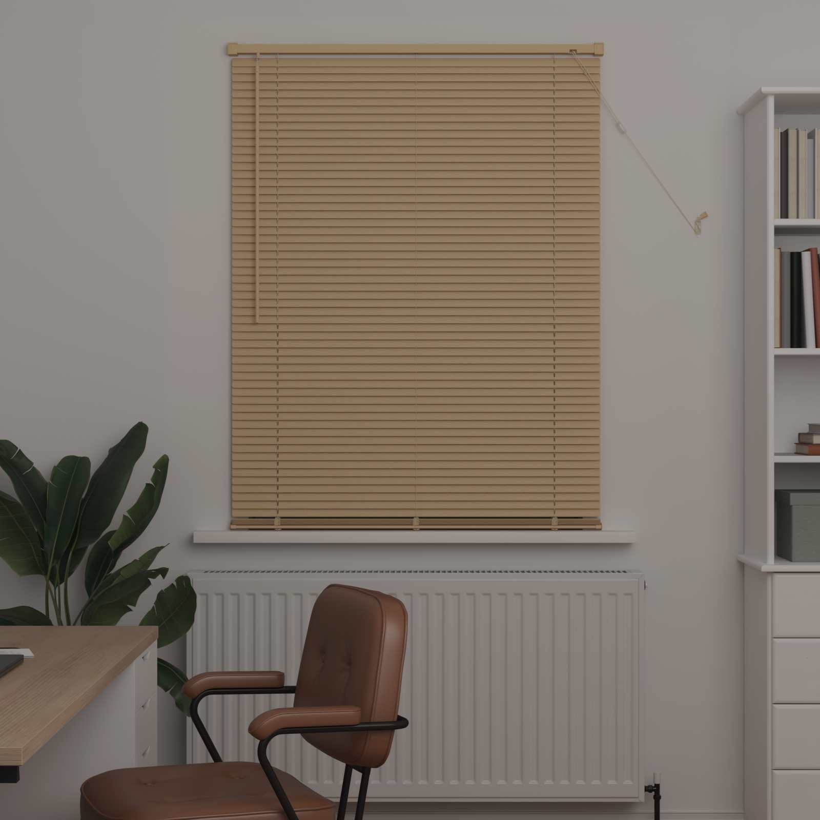 Persienner Lys Brun med Mønster 150 x 100 cm 25 mm PVC