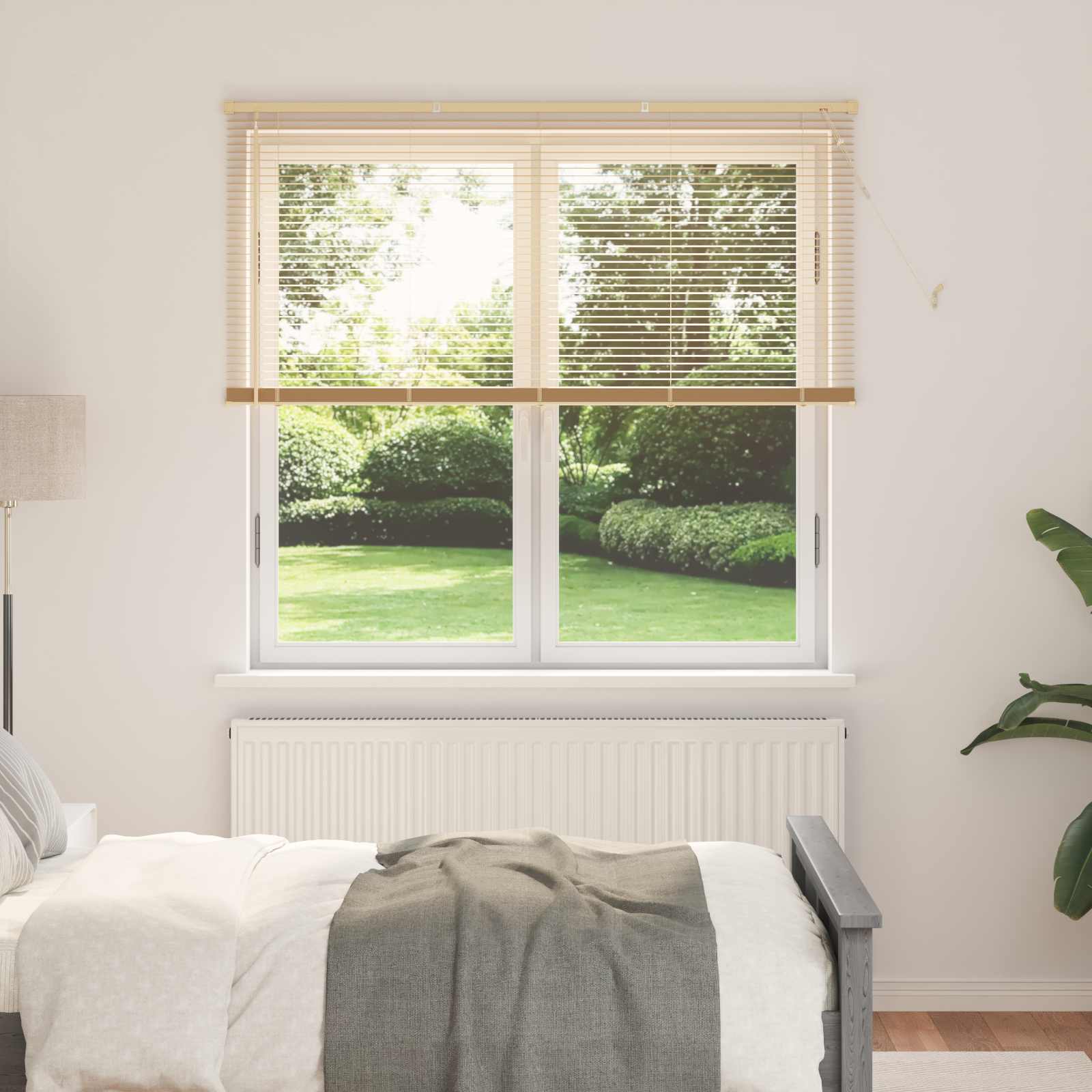 Persienner Lys Brun med Mønster 150 x 130 cm PVC