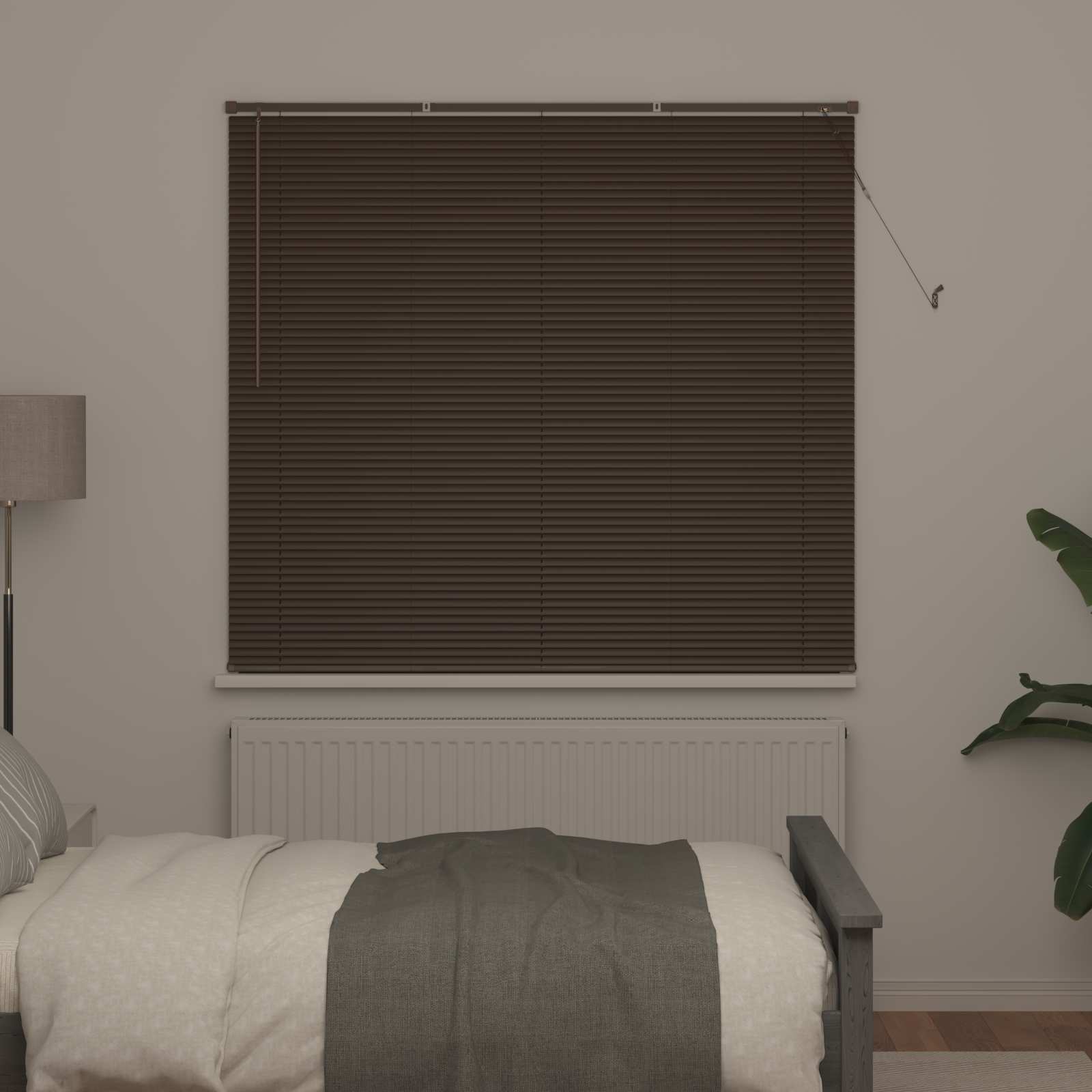 Persienner Mørk Brun med Mønster 150 x 130 cm 25 mm PVC