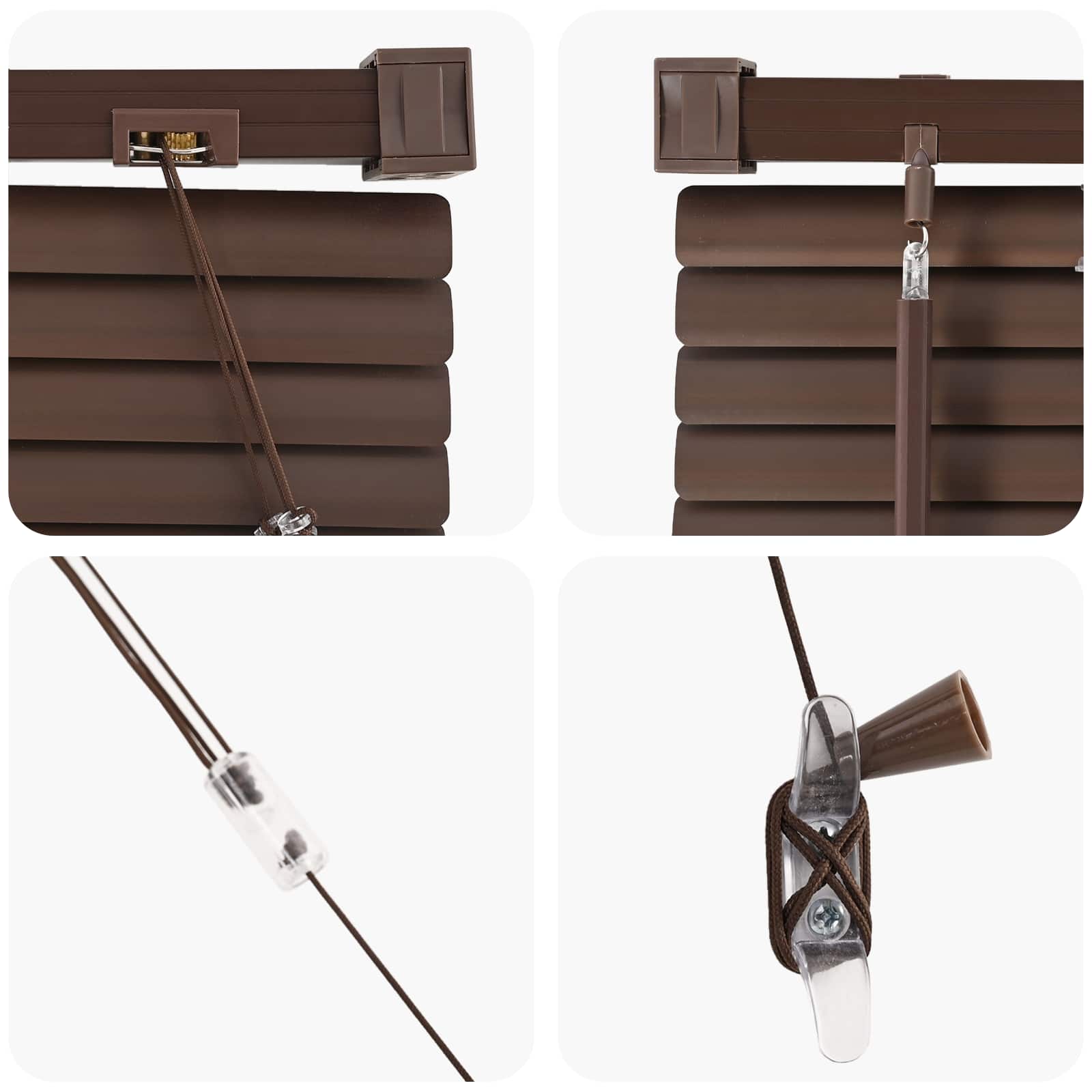 Persienner Indstillelig Mørk Brun med Mønster 150 x 140 cm PVC