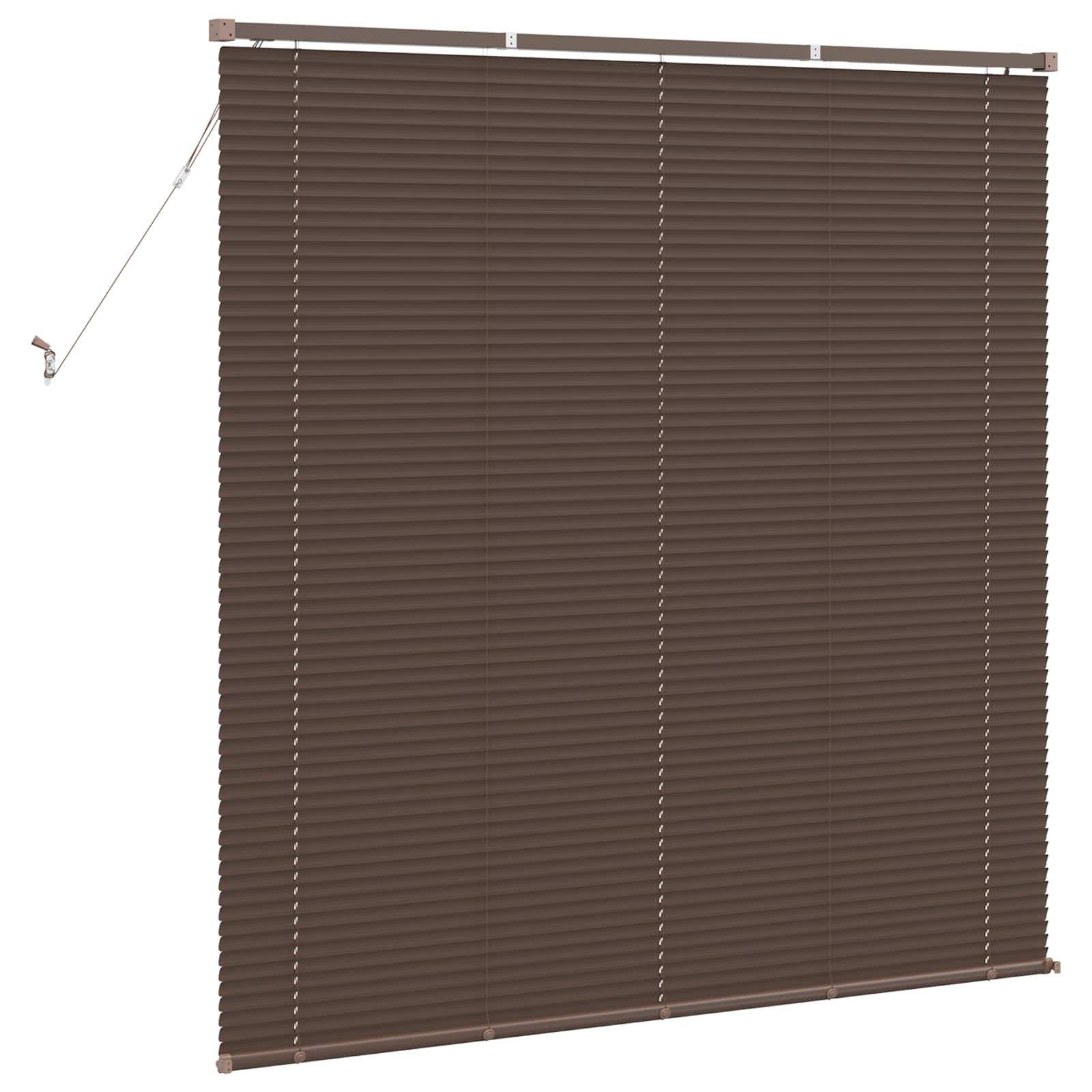 Persienner Indstillelig Mørk Brun med Mønster 150 x 140 cm PVC