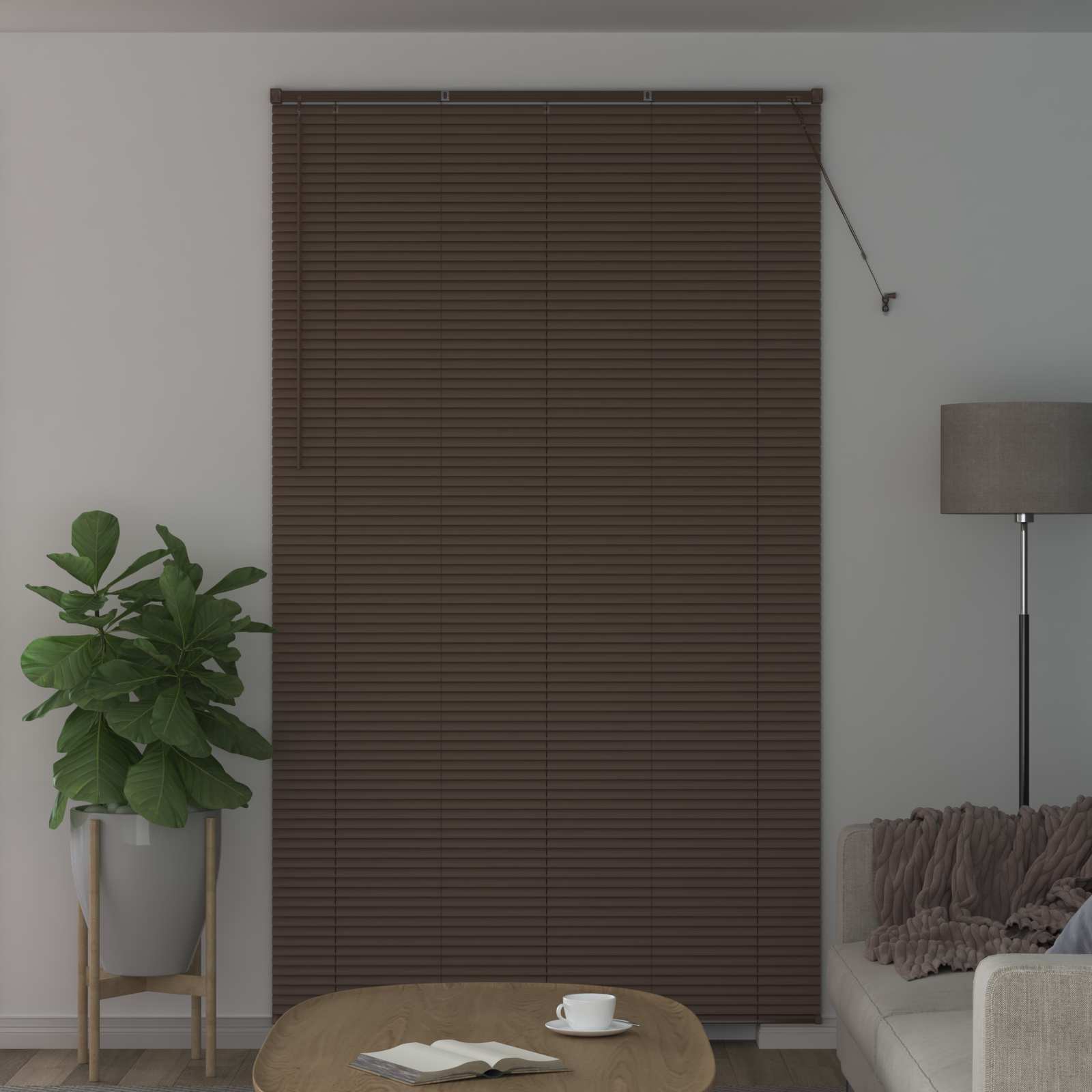 Persienner Mørk Brun med Mønster 213 x 160 cm 25 mm PVC