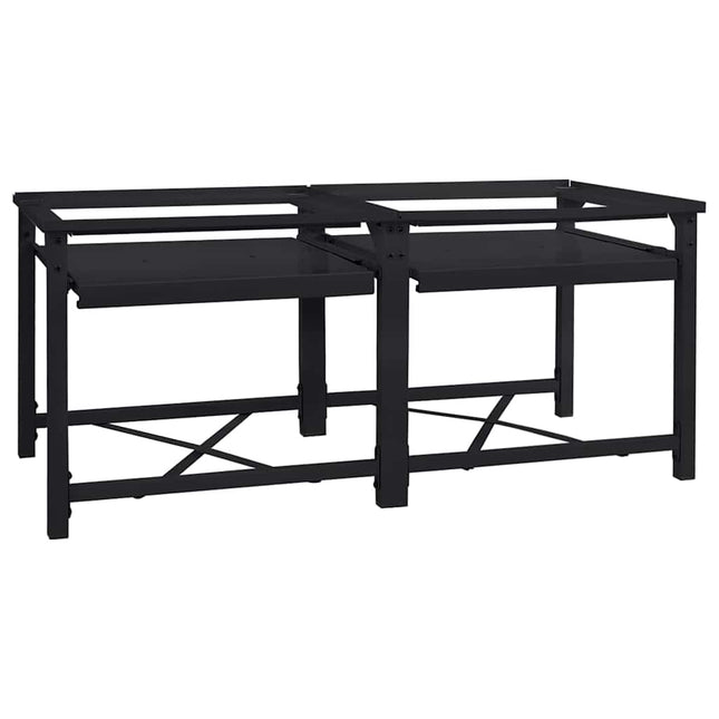 Vaskemaskine Pedestal 2 pcs Sort 120 x 56 x 52 cm Stål