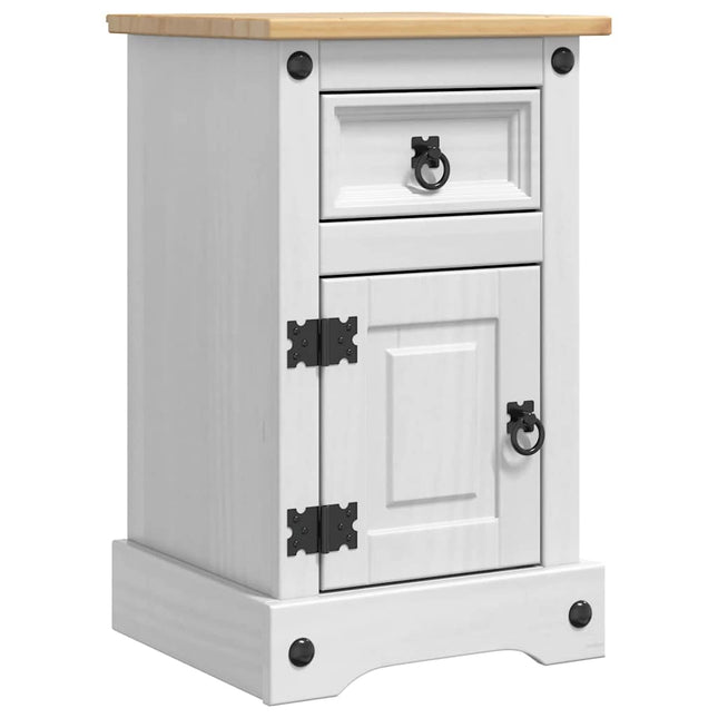 Sengebord Corona Hvid 35 x 32,5 x 58 cm Massiv fyrretræ