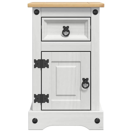 Sengebord Corona Hvid 35 x 32,5 x 58 cm Massiv fyrretræ