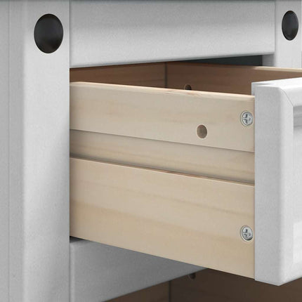 Sengebord CORONA Hvid 35 x 32,5 x 58 cm Massiv fyrretræ