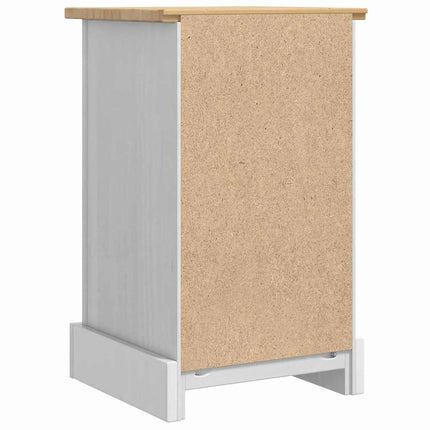 Sengebord CORONA Hvid 35 x 32,5 x 58 cm Massiv fyrretræ