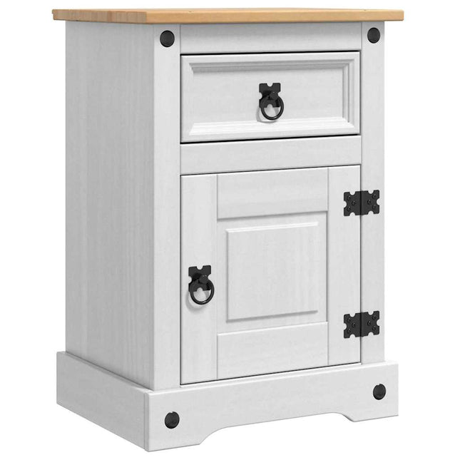 Sengebord Corona Hvid 45 x 35 x 64 cm Massiv fyrretræ